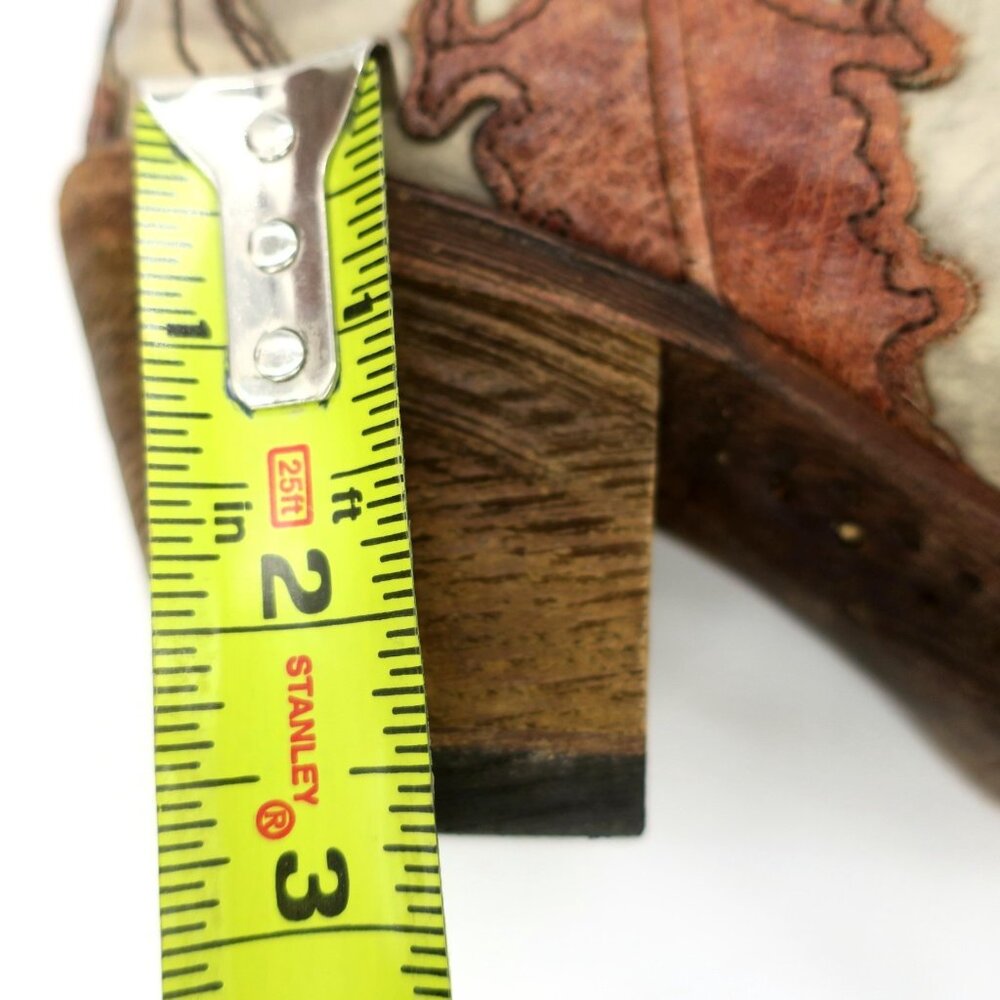 Corral A2665 Cognac Leather Lace Look Overlay Cowgirl Western Boots Snip Toe 7M - Picture 7 of 10